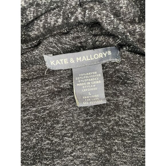 Womens Cardigan L Gray Lightweight Open Long Sleeve Elbow Cutout Everyday Casual - Picture 2 of 9